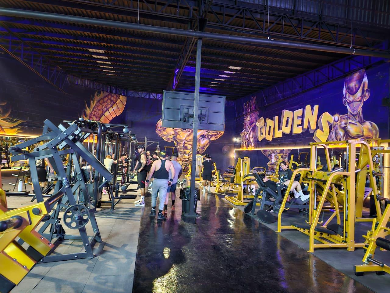 Área de máquinas doradas en Golden's Gym
